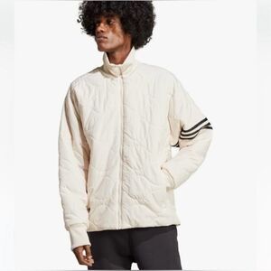 Adidas Men's Neuclassics Off-White Quilted Puffer Jacket Size M Slouchy